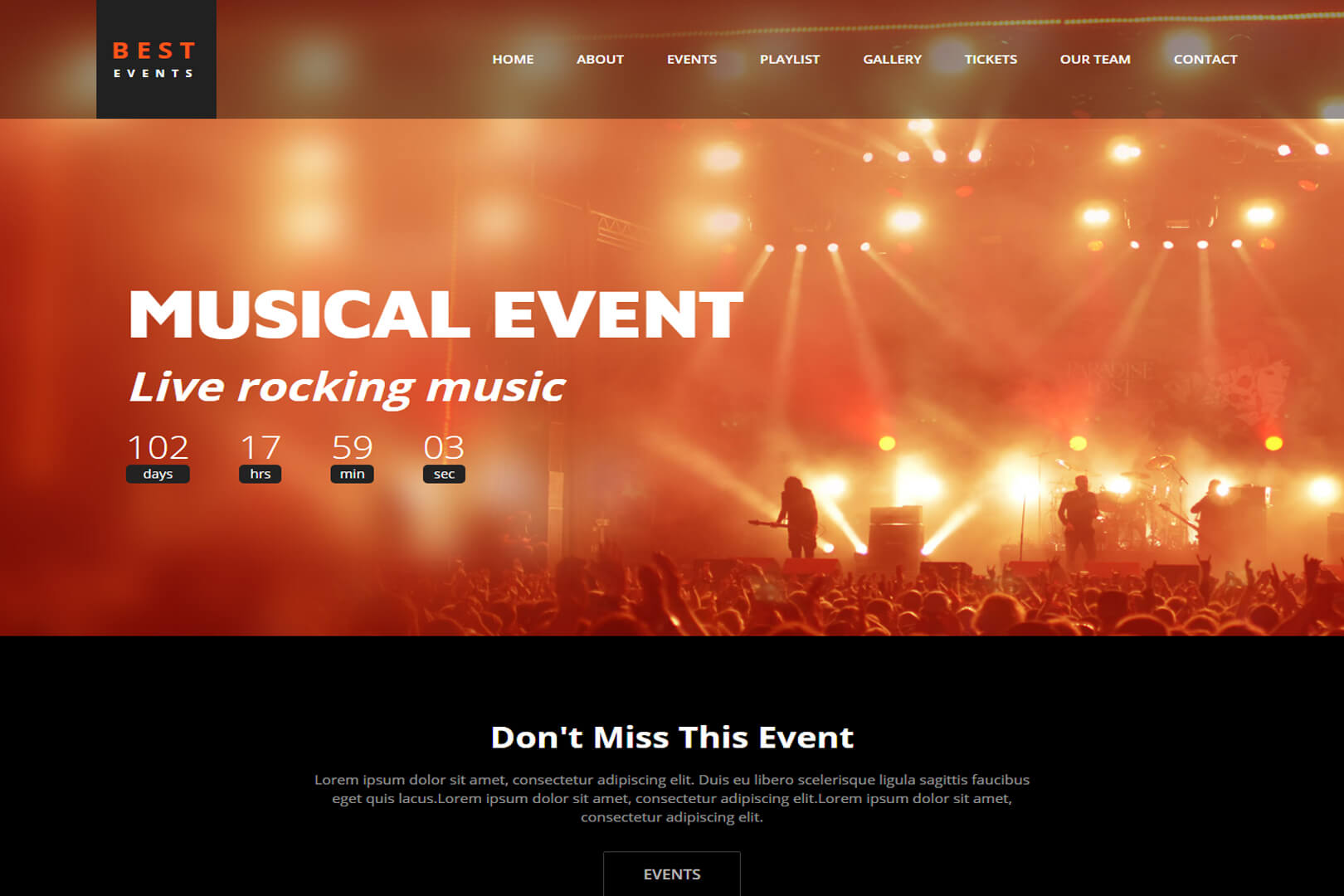 Best event Management Website Template Free Download